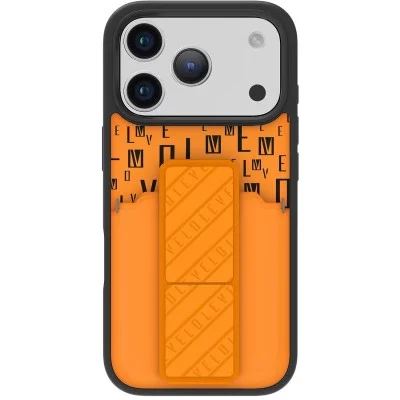 Levelo Morphix Grip Stand Case With Card Holder For Iphone 17 Pro Max - Orange Sunrise